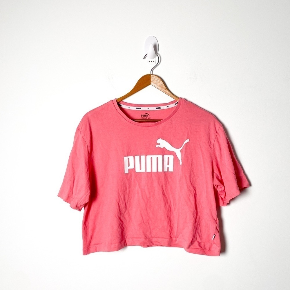 Puma Pink Cropped Athleisure Tee Shirt